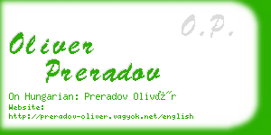 oliver preradov business card